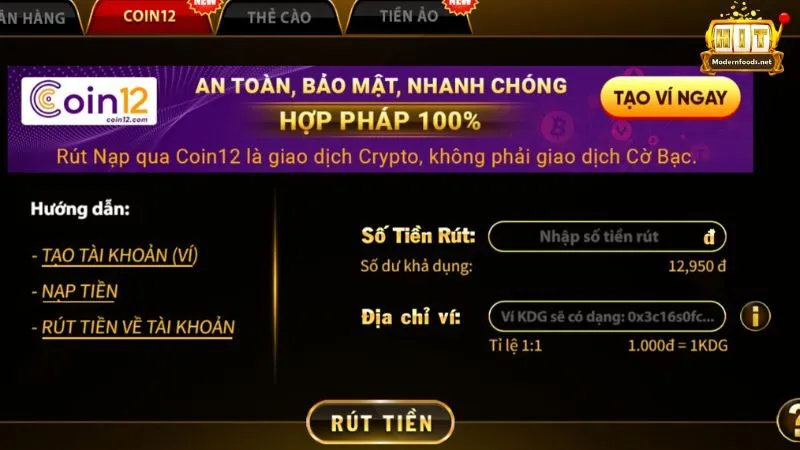 Rút tiền Hitclub bằng USDT